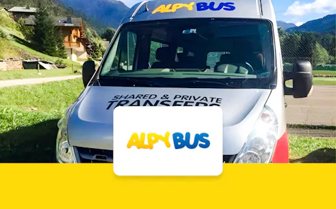 AlpyBus vehicle for transfers between Geneva Airport and Sallanches.