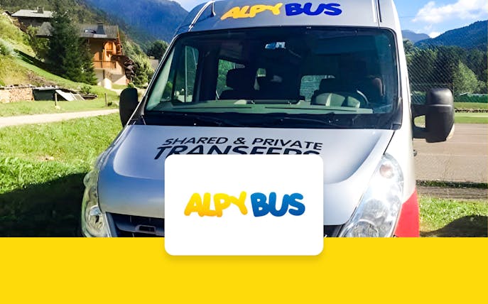 AlpyBus vehicle for transfers between Geneva Airport and Sallanches.