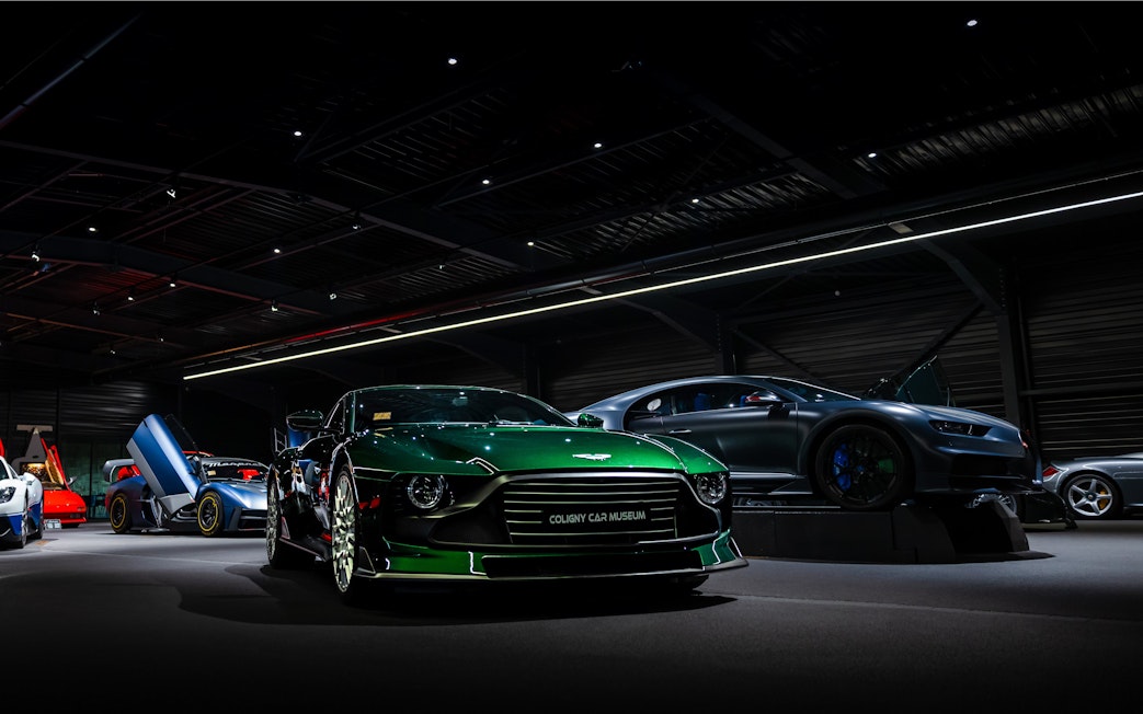 Classic cars displayed at Coligny Car Museum, Lyon, France.