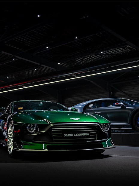 Classic cars displayed at Coligny Car Museum, Lyon, France.