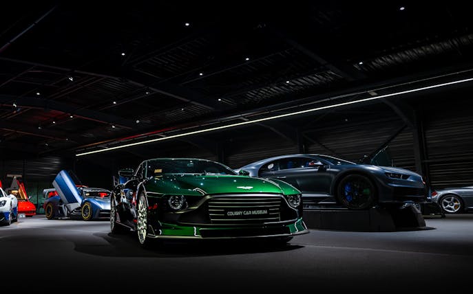 Classic cars displayed at Coligny Car Museum, Lyon, France.