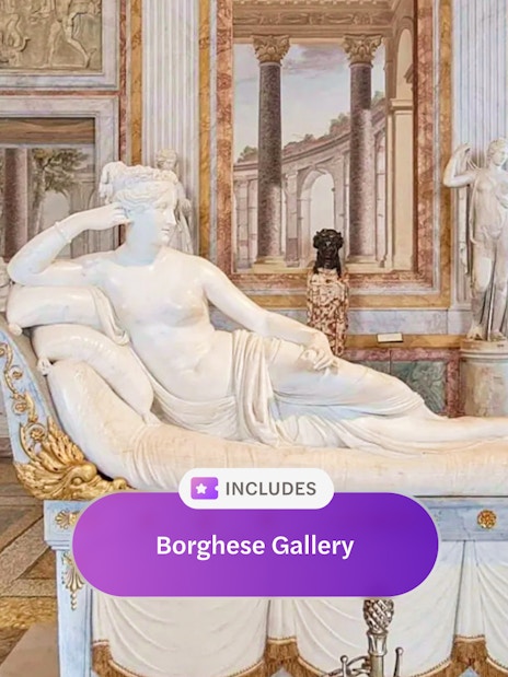 Vixen Vertex sculpture in Borghese Gallery, Rome, showcasing classical art.