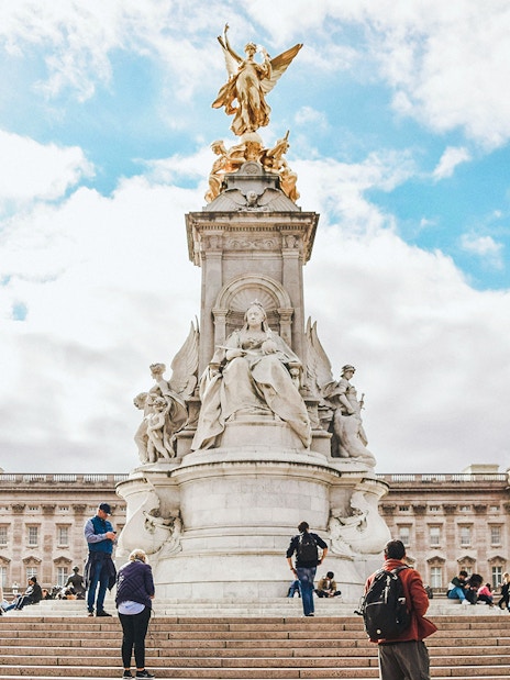 Victoria Memorial statue in front of Buckingham Palace, part of Westminster 3-hour Walking Tour.