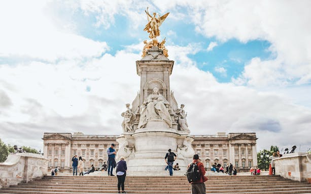 Victoria Memorial statue in front of Buckingham Palace, part of Westminster 3-hour Walking Tour.