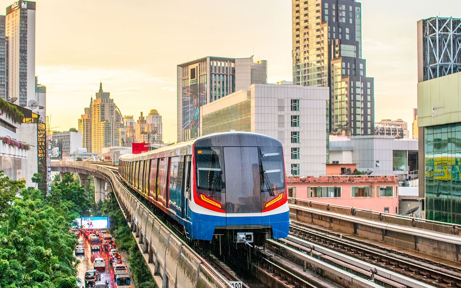 The Skytrain in Bangkok, Thailand