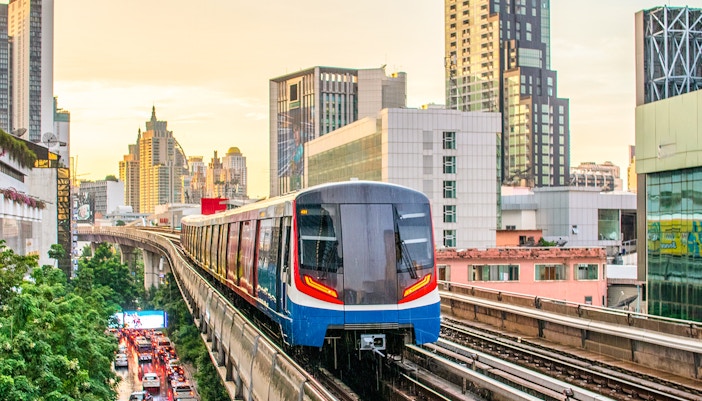 The Skytrain in Bangkok, Thailand