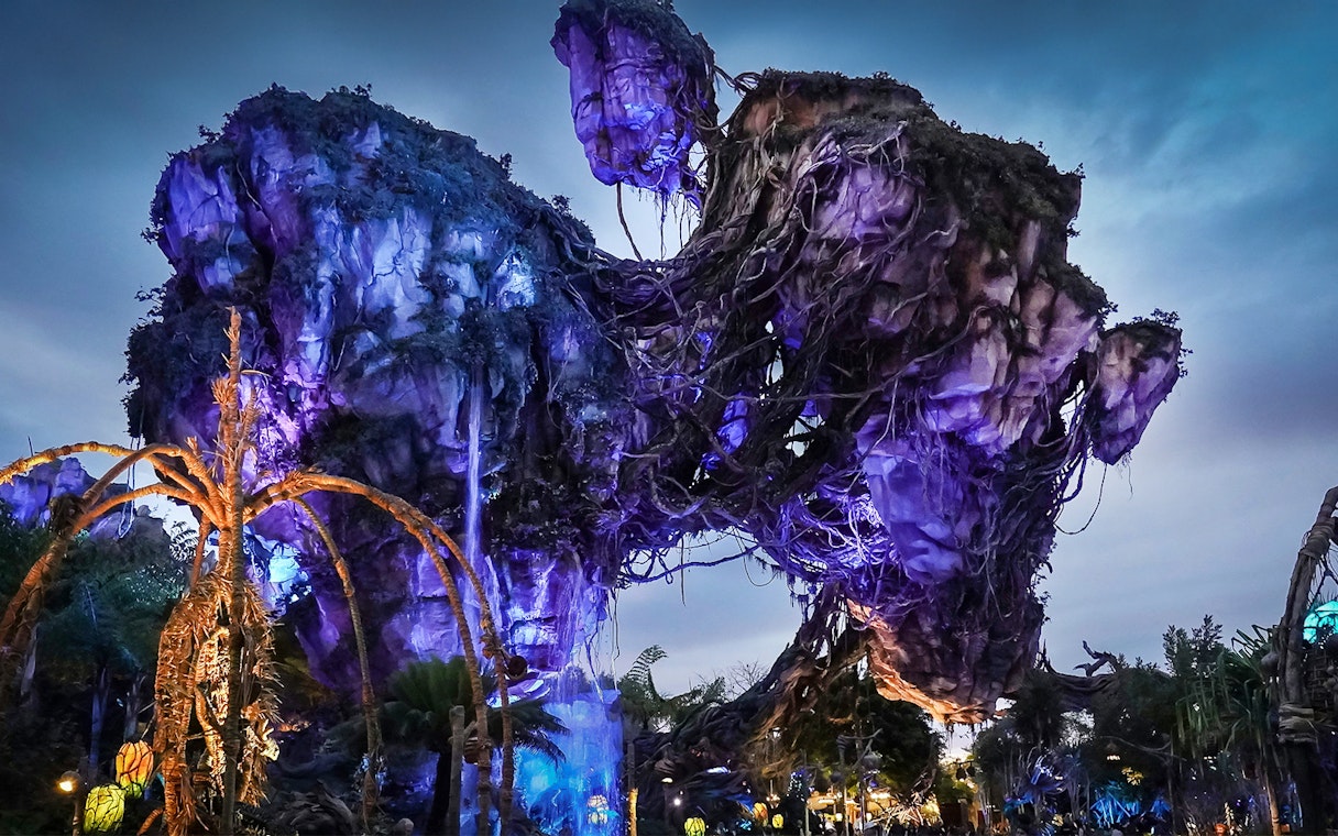 Floating mountains in Pandora at Disney's Animal Kingdom, Orlando, part of Na’vi River Journey ride.