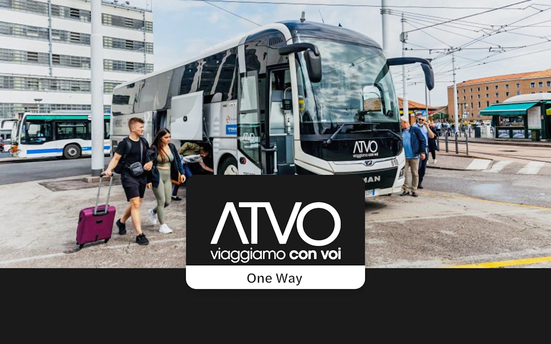 ATVO bus at Venice station for one-way airport transfer.
