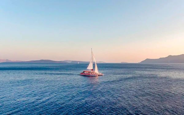 Santorini Catamaran Cruise with Greek BBQ & Drinks