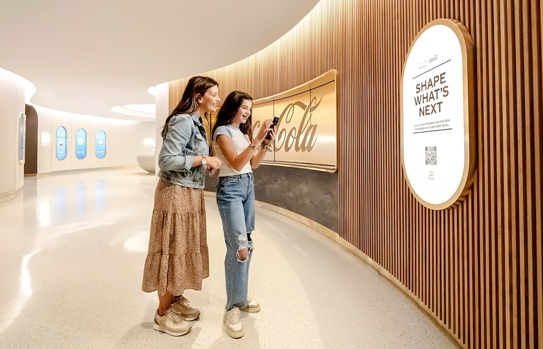 Visitors exploring the Beverage Lab at World of Coca-Cola, Atlanta.