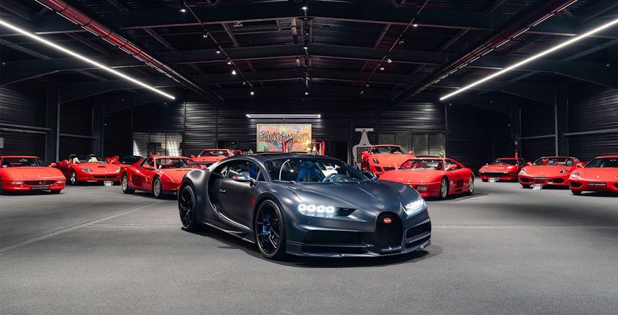 Luxury cars displayed at Coligny Car Museum, Lyon, France.