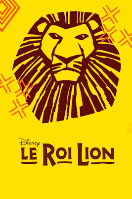Le Roi Lion logo with stylized lion face on yellow background