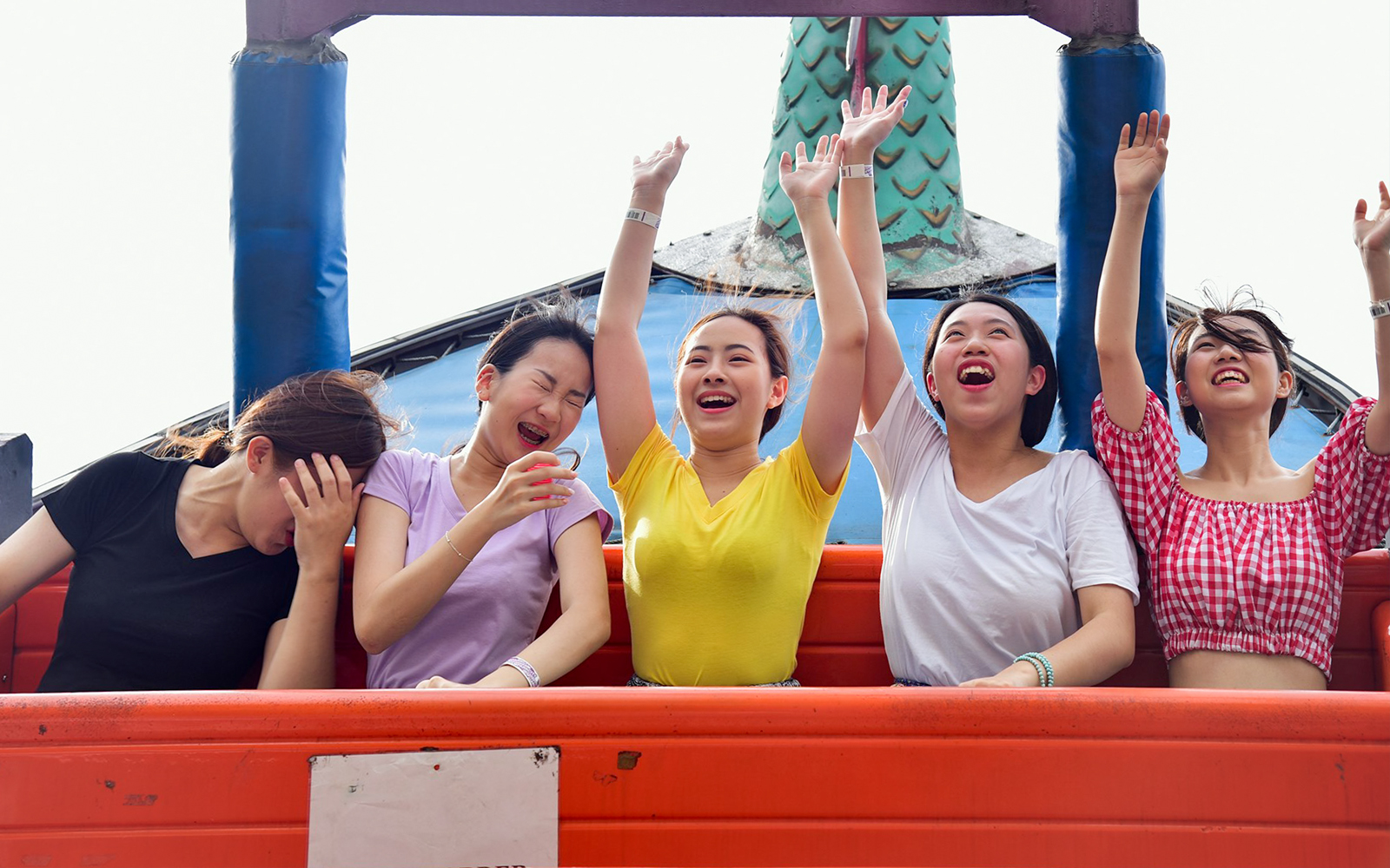 Water slides and pools at Siam Amazing Park, Bangkok, Thailand.