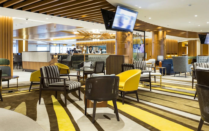 Plaza Premium Lounge seating area at Rio de Janeiro Airport, T2 International Departures.