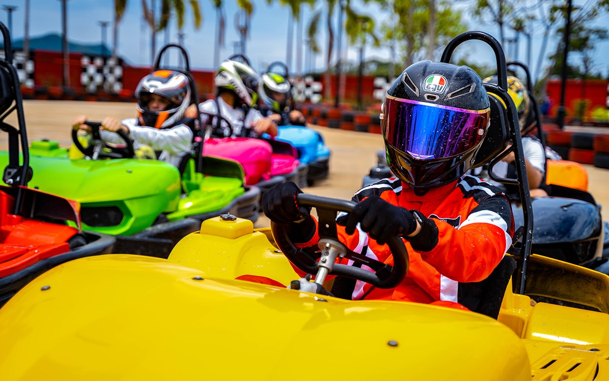 Go-kart racing at Columbia Pictures Aquaverse Pattaya.