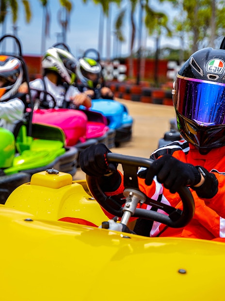 Go-kart racing at Columbia Pictures Aquaverse Pattaya.