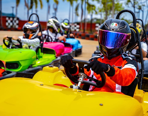 Go-kart racing at Columbia Pictures Aquaverse Pattaya.