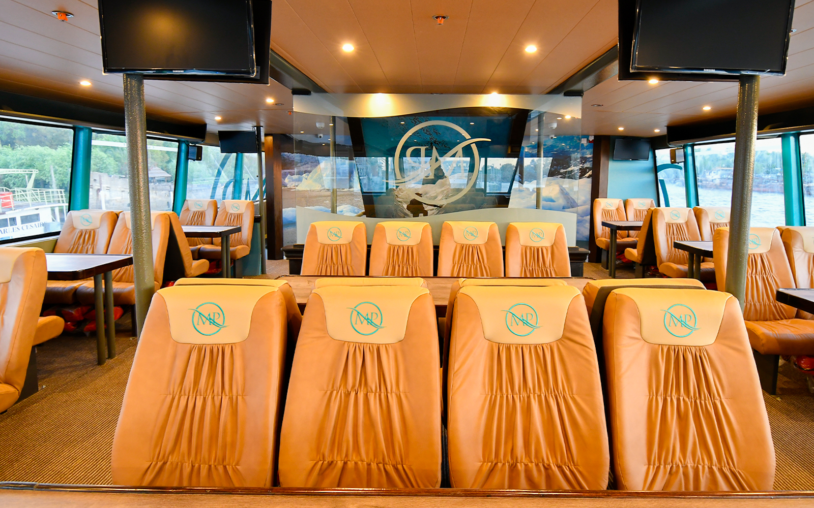 Interior seating area of boat for Perito Moreno, Spegazzini & Upsala tour.