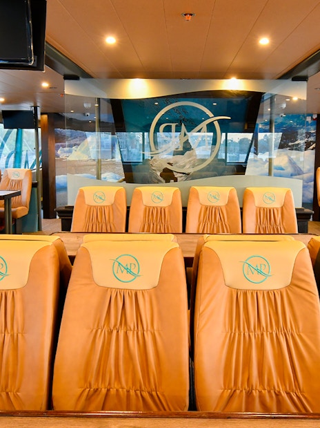 Interior seating area of boat for Perito Moreno, Spegazzini & Upsala tour.