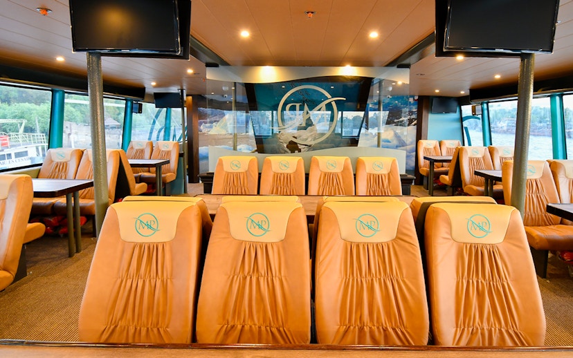 Interior seating area of boat for Perito Moreno, Spegazzini & Upsala tour.