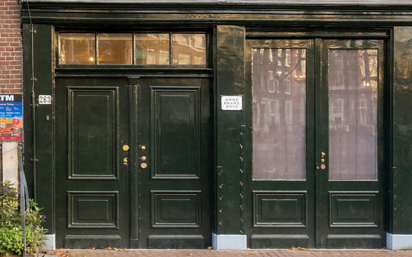 Anne Frank House entrance in Amsterdam.