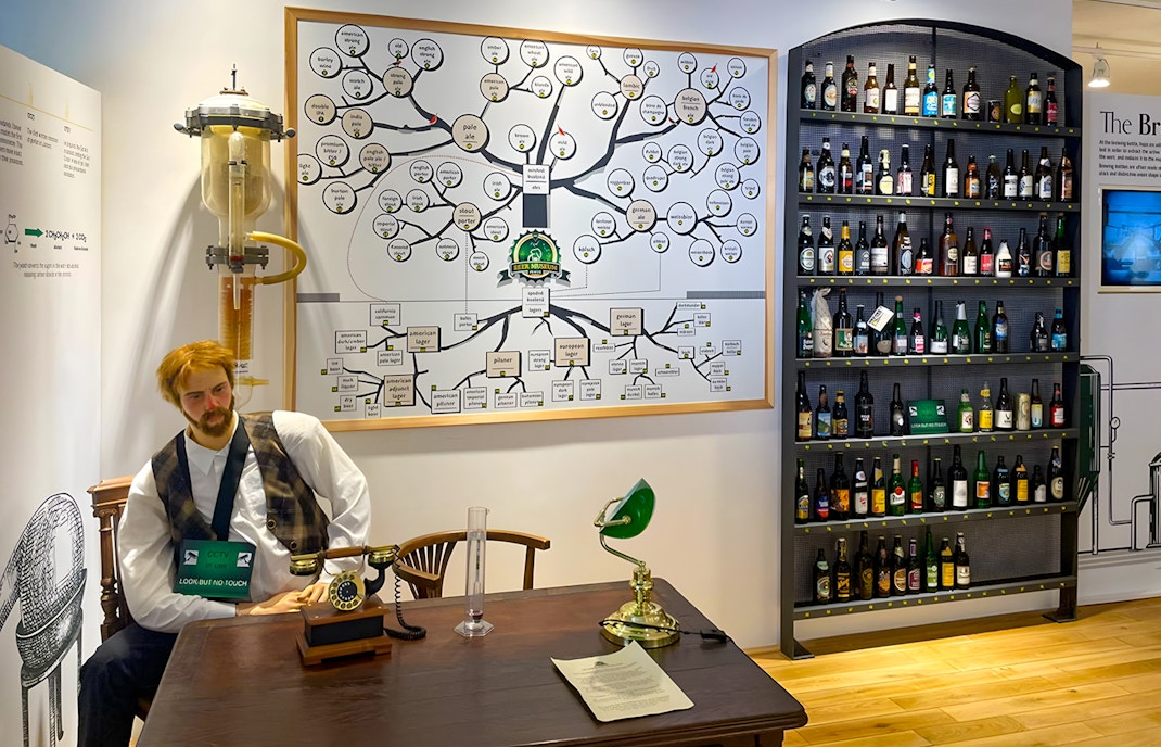 Prague Beer Museum, showcasing historical brewing artifacts.