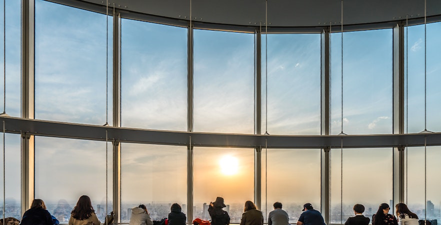 People at Roppongi Hills Observatory Deck