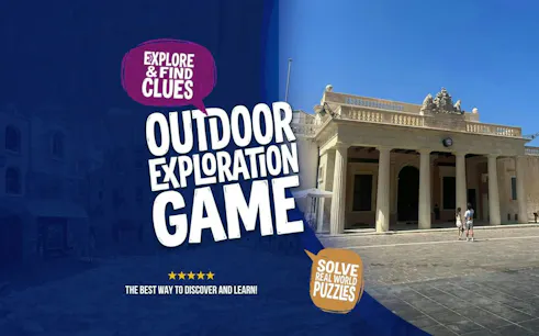 Valletta outdoor exploration game with clues and puzzles at historic building.