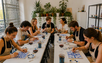 Porto Azulejo Tile Painting Workshop with Port Wine