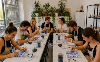 workshop med maleri av porto azulejo-fliser med portvin-5