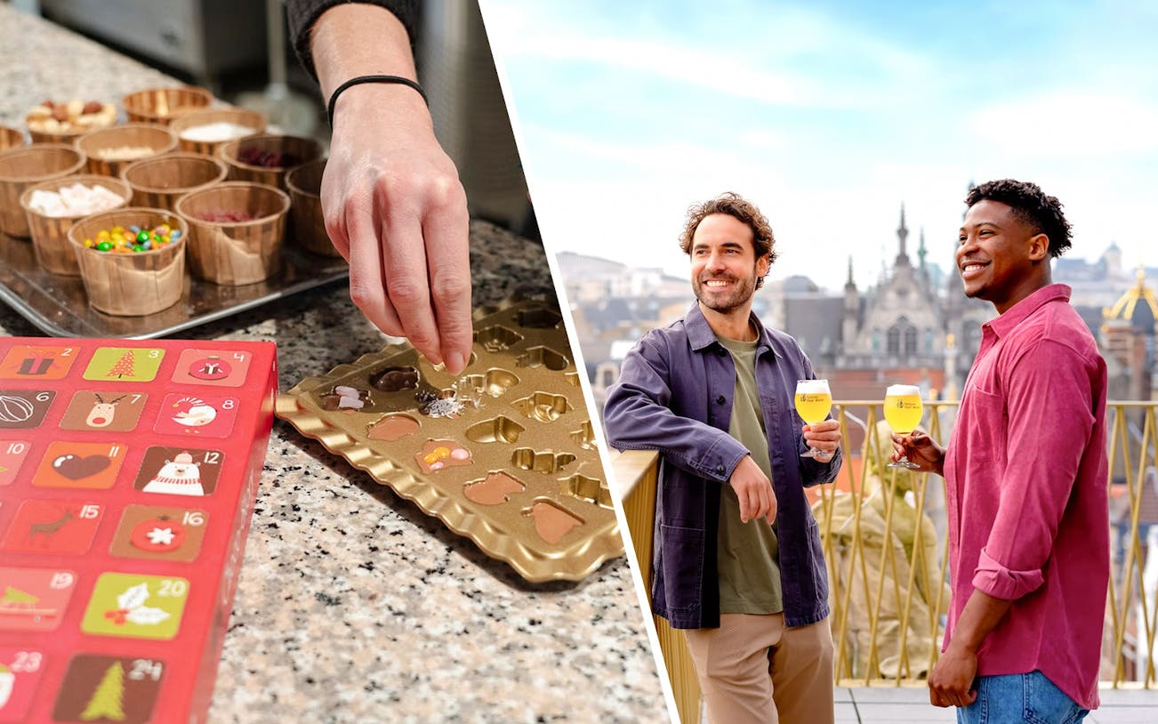 Chocolate making at Choco-Story Brussels Museum and enjoying Belgian beer on a rooftop.