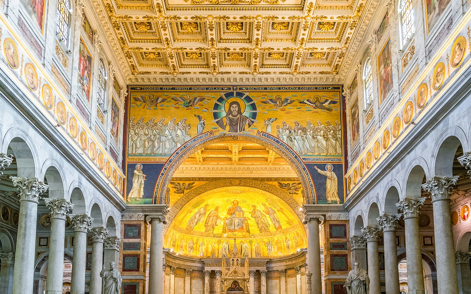 Apse Byzantine mosaics at the Basilica of St. Paul Outside the Walls