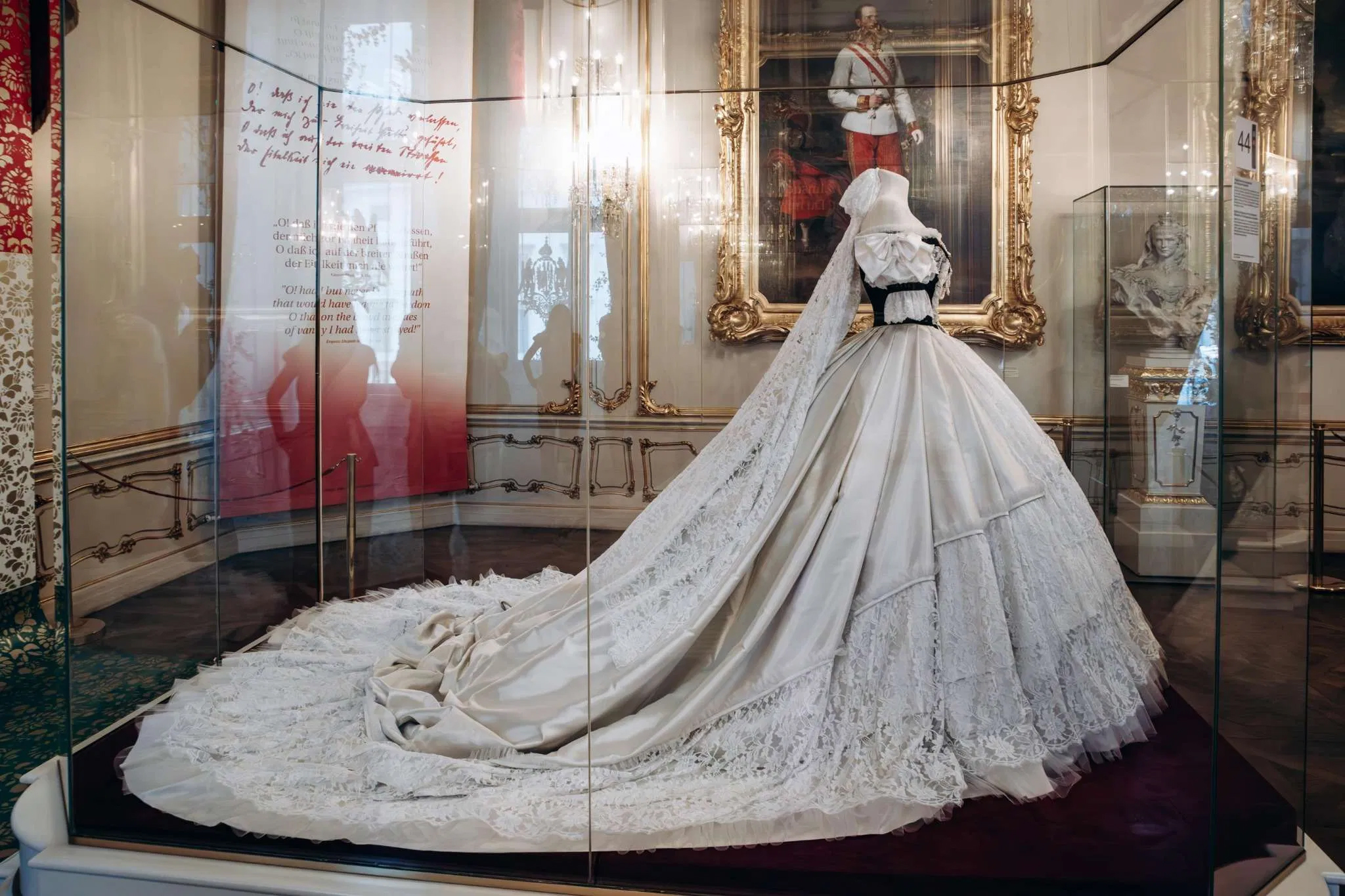 Dress on display at the Sisi Museum in Vienna, Austria.