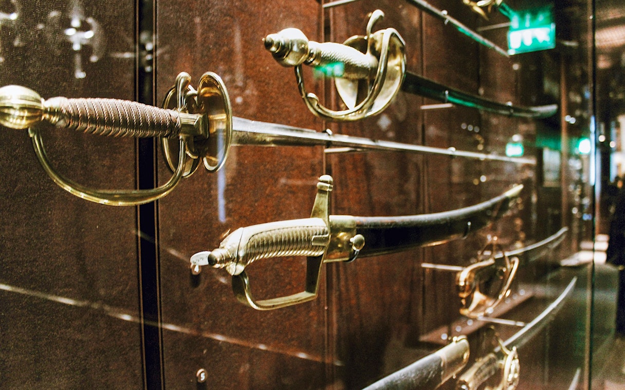 World War 2 swords on display at Army Museum, Paris.