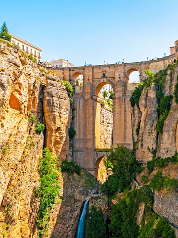 Puente Nuevo bridge spanning El Tajo gorge in Ronda, Spain, seen on Málaga to Ronda tours.