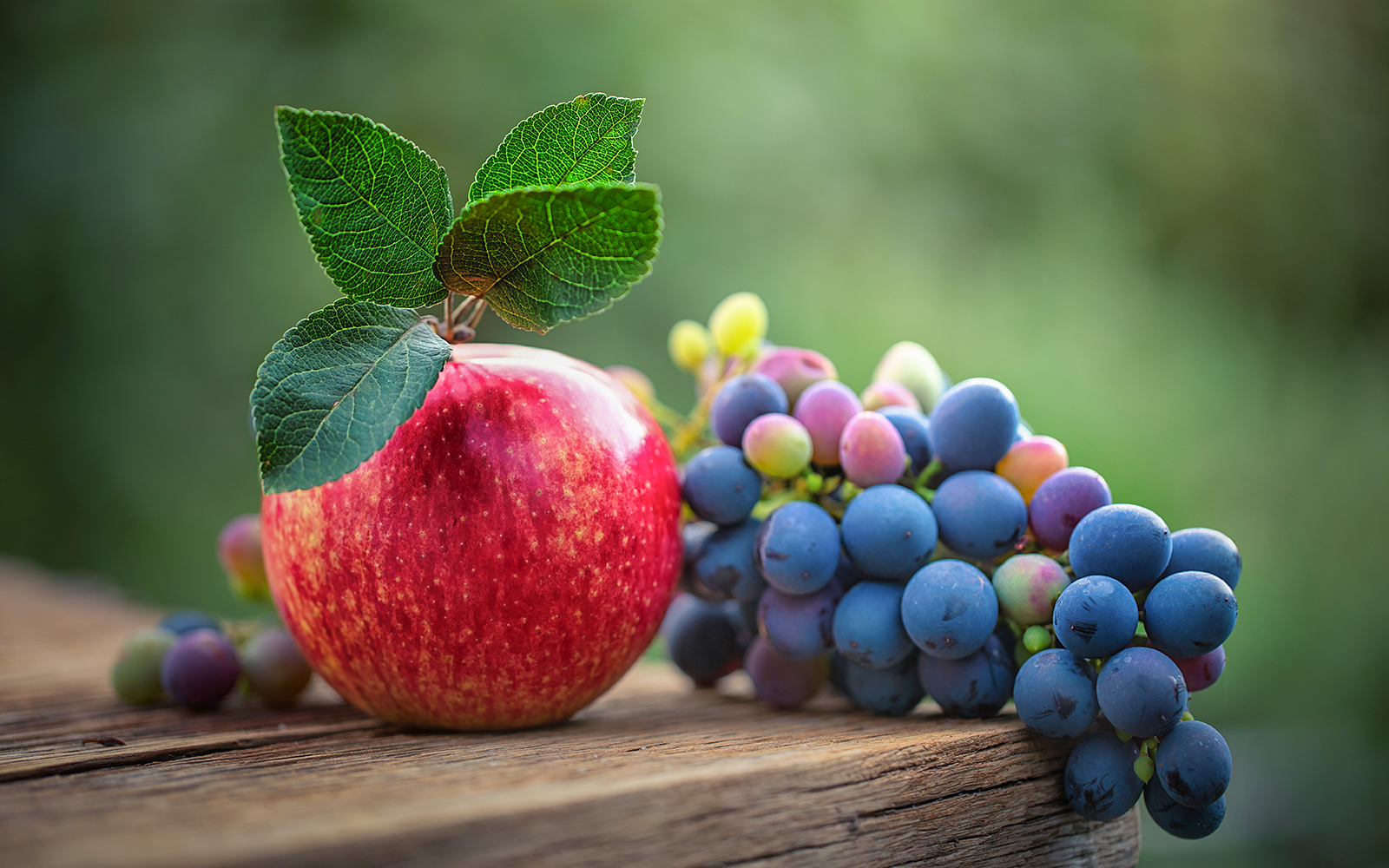Fruits on an old wooden table