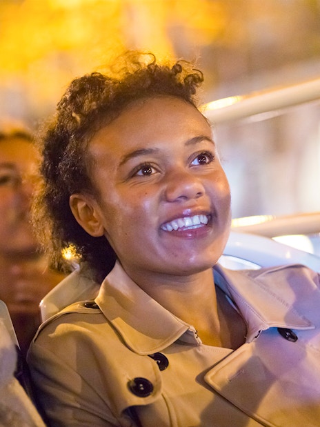 Passengers enjoying the Big Bus Paris Panoramic Night Tour.