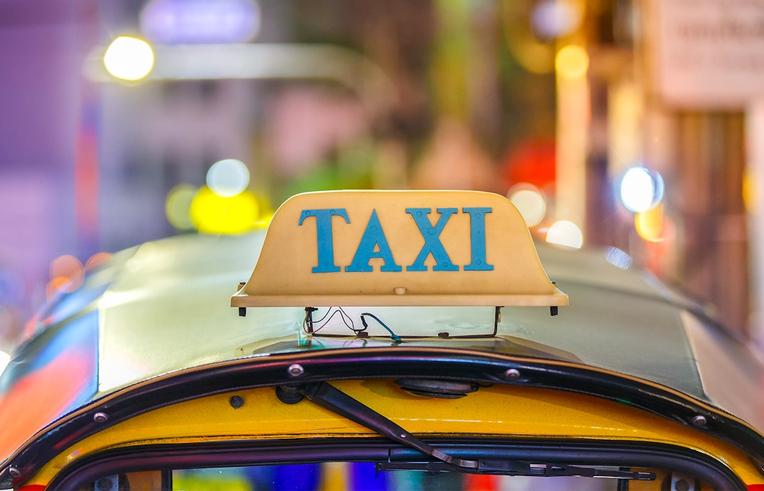 Tiger Park Pattaya taxi waiting outside entrance in Pattaya, Thailand.