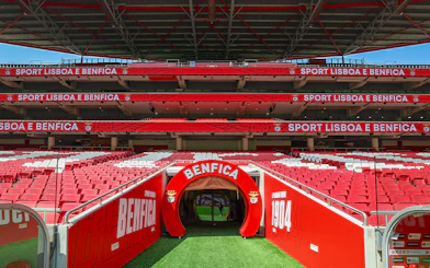 Benfica Stadium players tunnel leading to the field, Lisbon, Portugal.