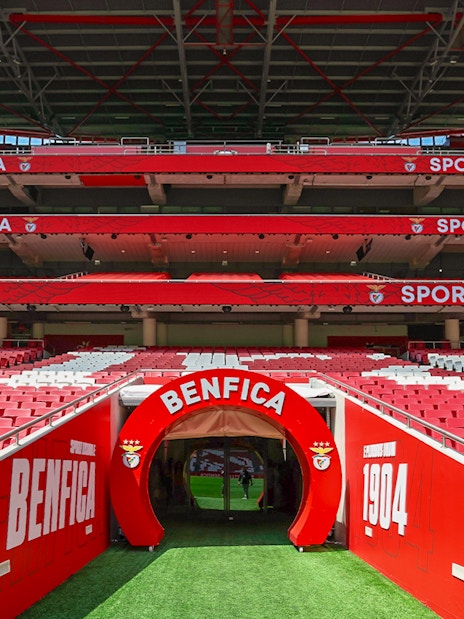 Benfica Stadium players tunnel leading to the field, Lisbon, Portugal.