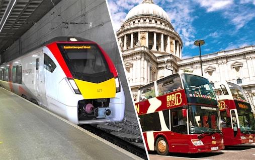 Combo (Save 19%): Stansted Express Transfers + London Hop-on Hop-off Bus Tour