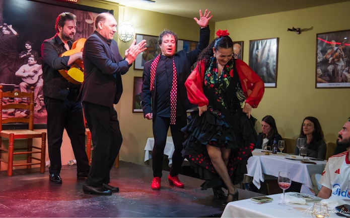 Flamenco dancers performing at Tablao La Cantaora, Seville.