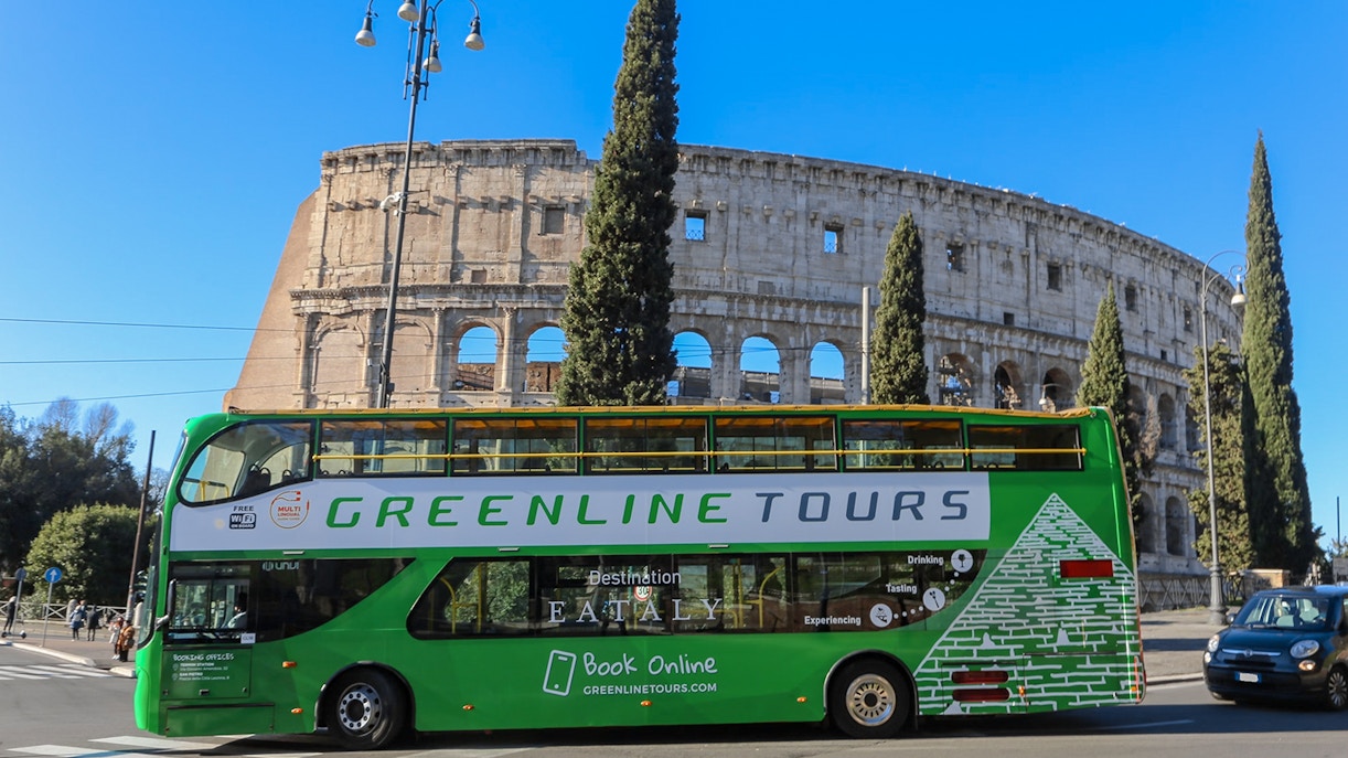 Greenline Bus at the Colosseum in Rome