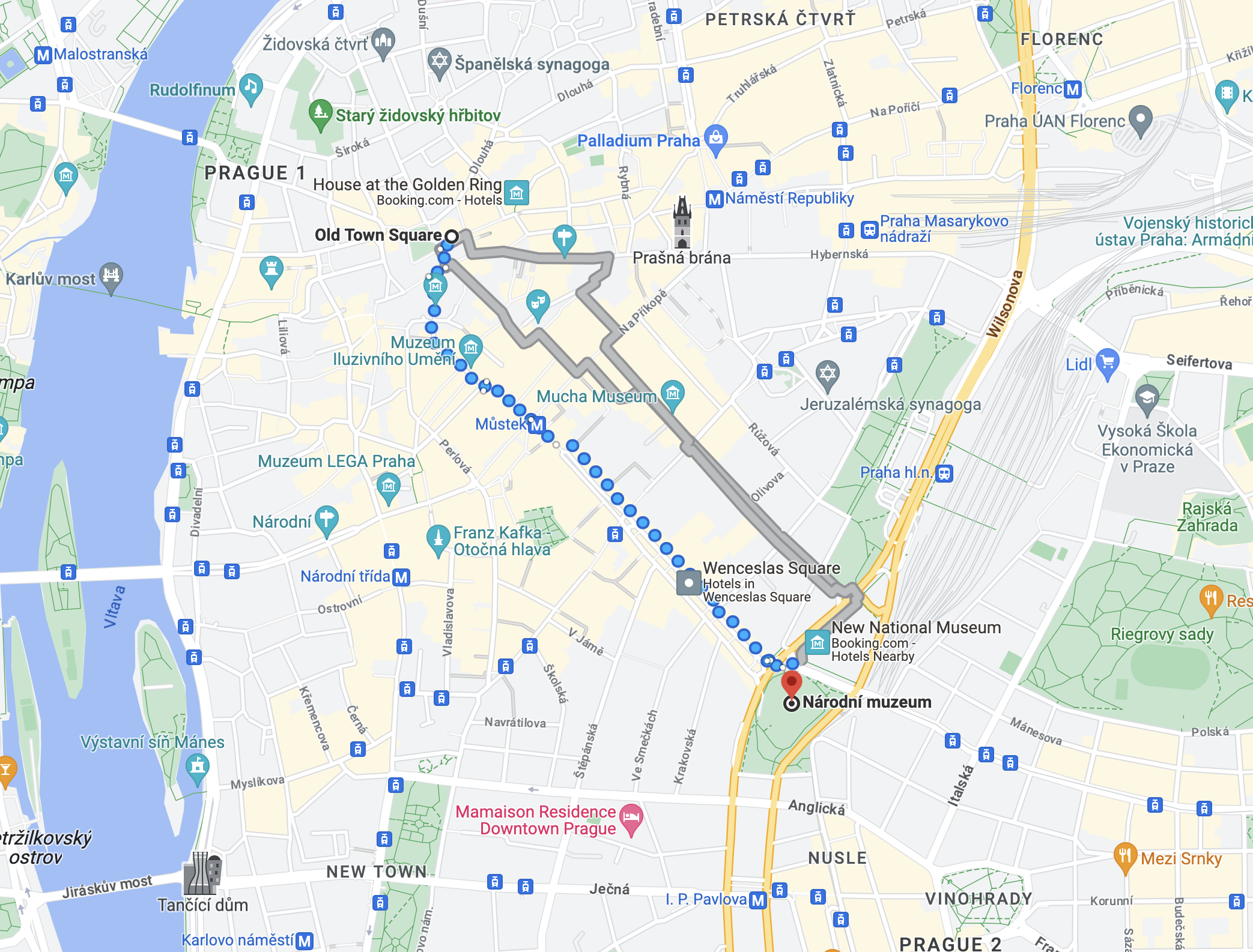 Walking to Prague National Museum