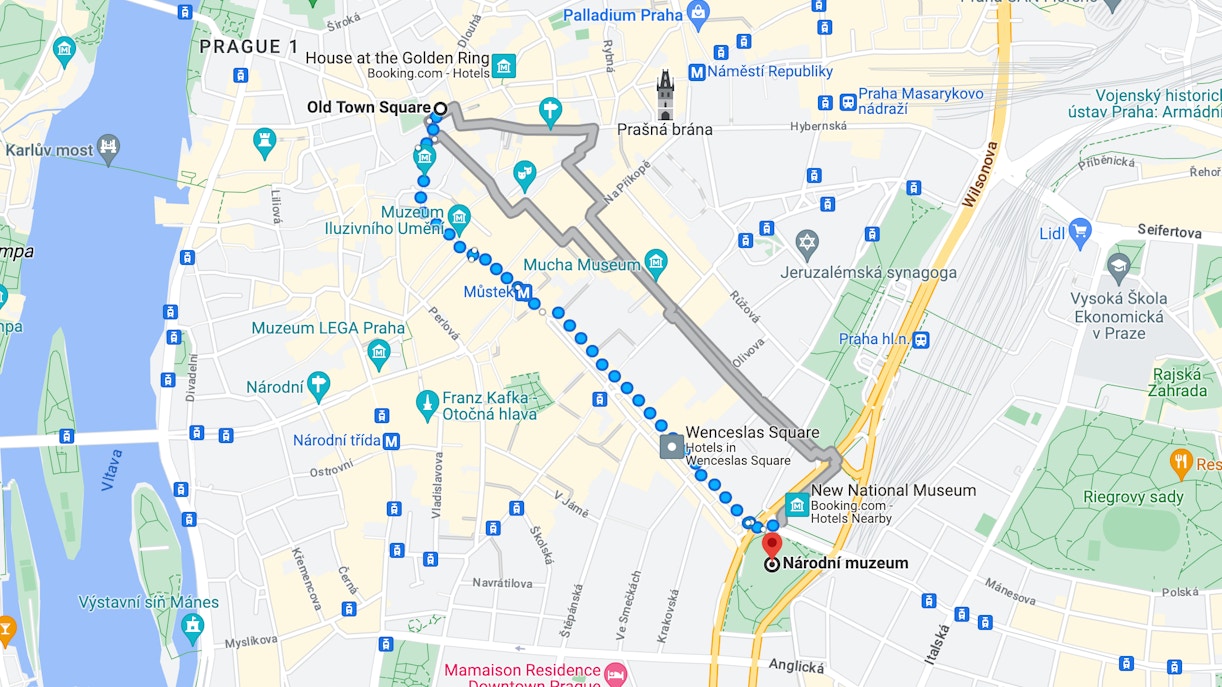 Walking to Prague National Museum