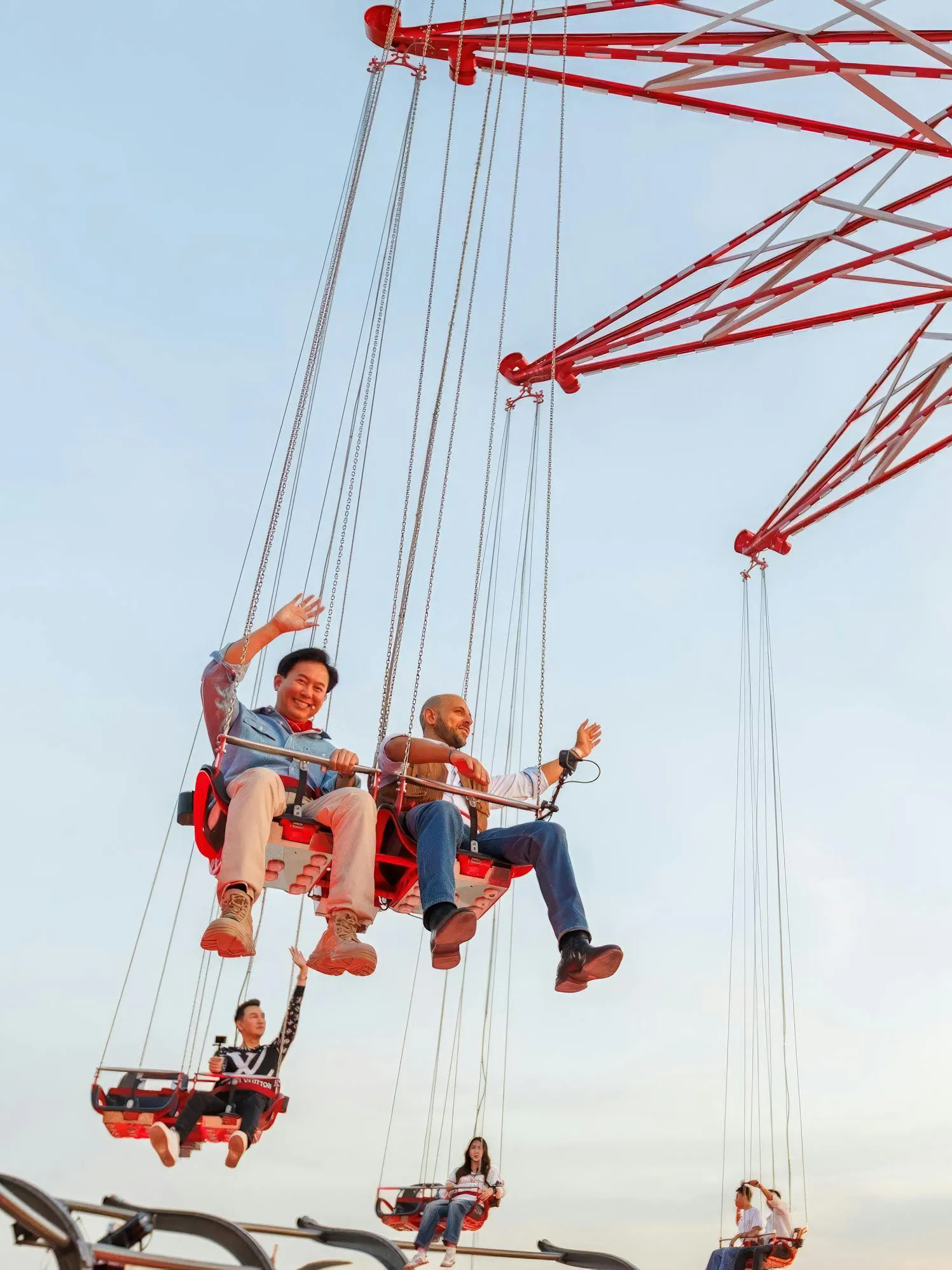 Tourists enjoying SkyFlyers ride at Asiatique Bangkok.