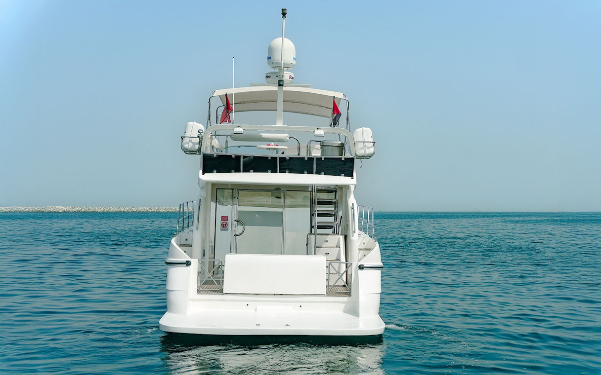 Luxury yacht cruising in Dubai waters.