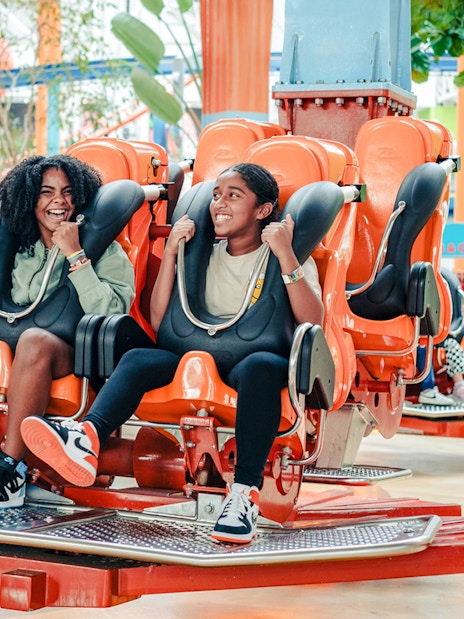 Guests enjoying Aang's Air Gliders ride at American Dream Nickelodeon Universe.
