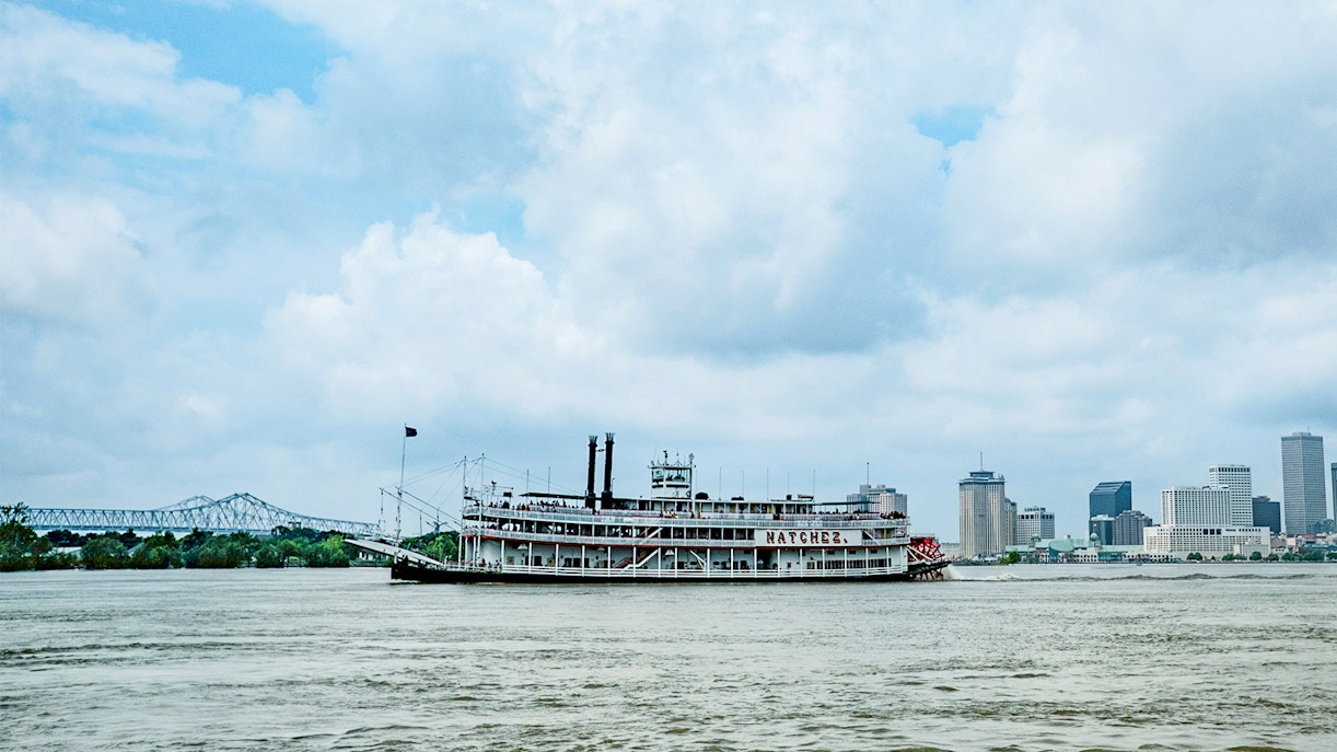 Steamboat Natchez cruising on Mississipi river in New Orleans, United States