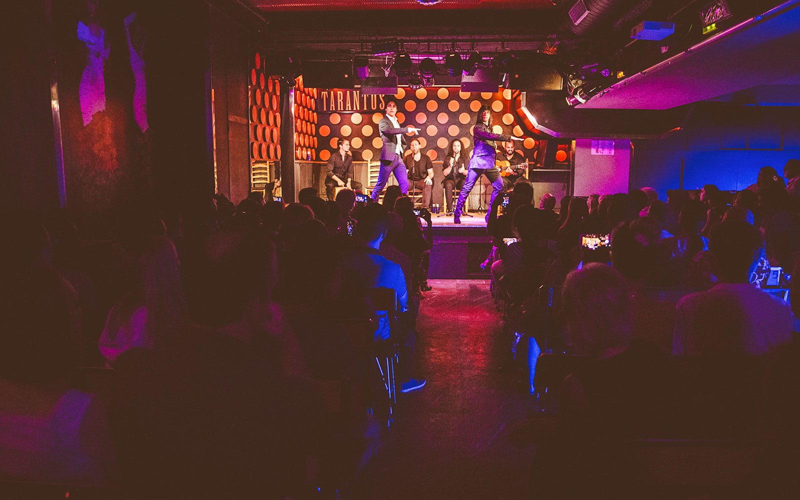 Audience watching a flamenco performance at Los Tarantos in Barcelona.